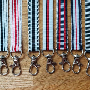 Striped Breakaway Lanyard, ID holder, Key Chain