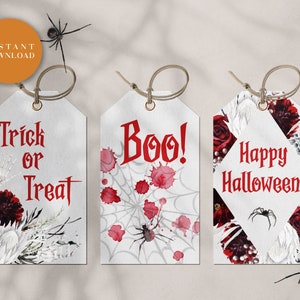 Halloween Printable Premade Gift Tag Printable Tag Sheet - Etsy