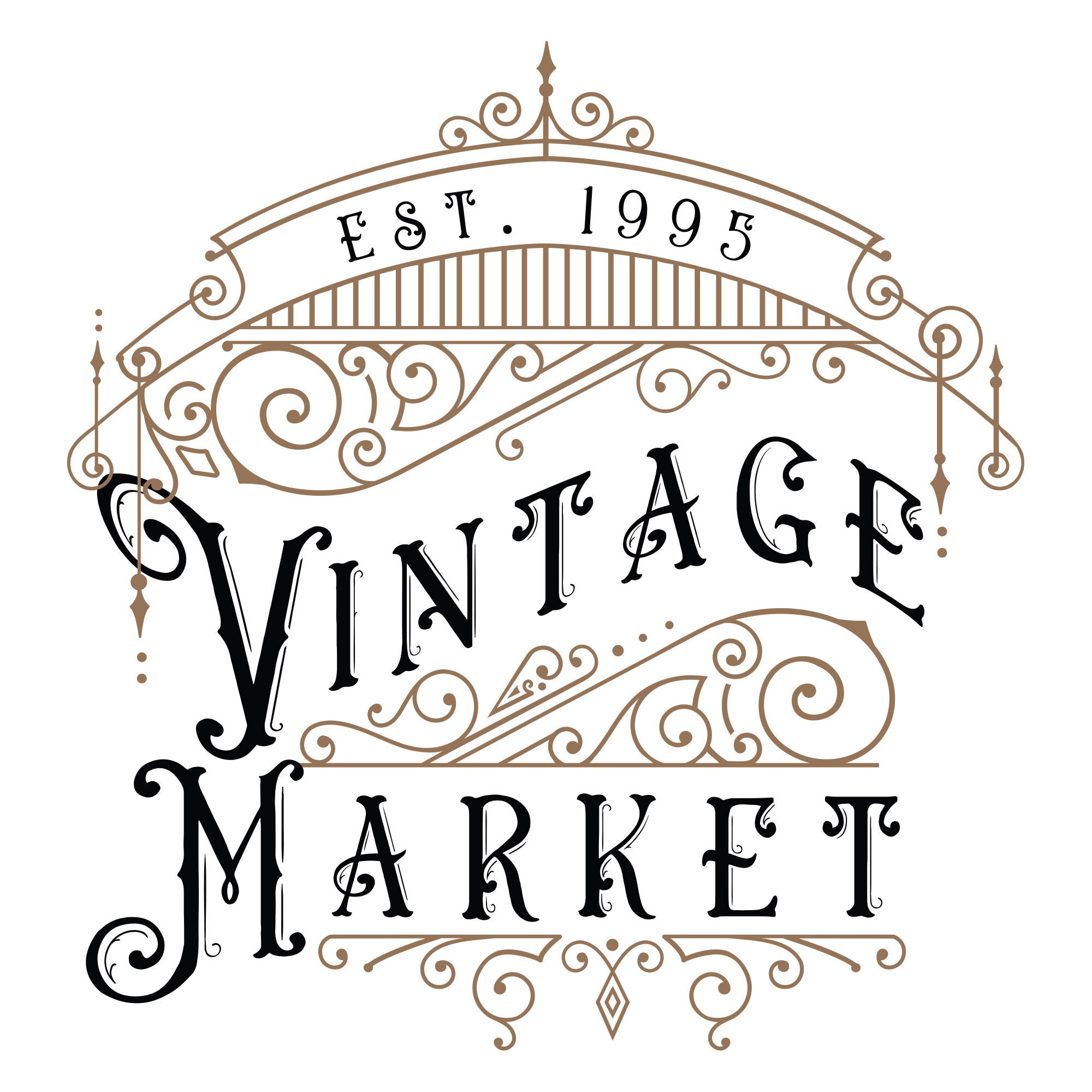 Vintage Market Premade Logo Graphic Design Pre Made Business | Etsy