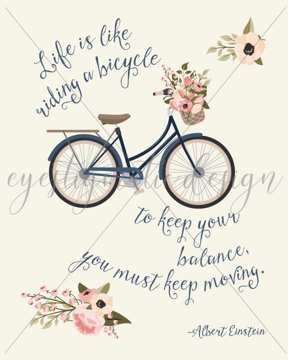 8 X 10 Flower Bicycle Quote Digital Print - Etsy