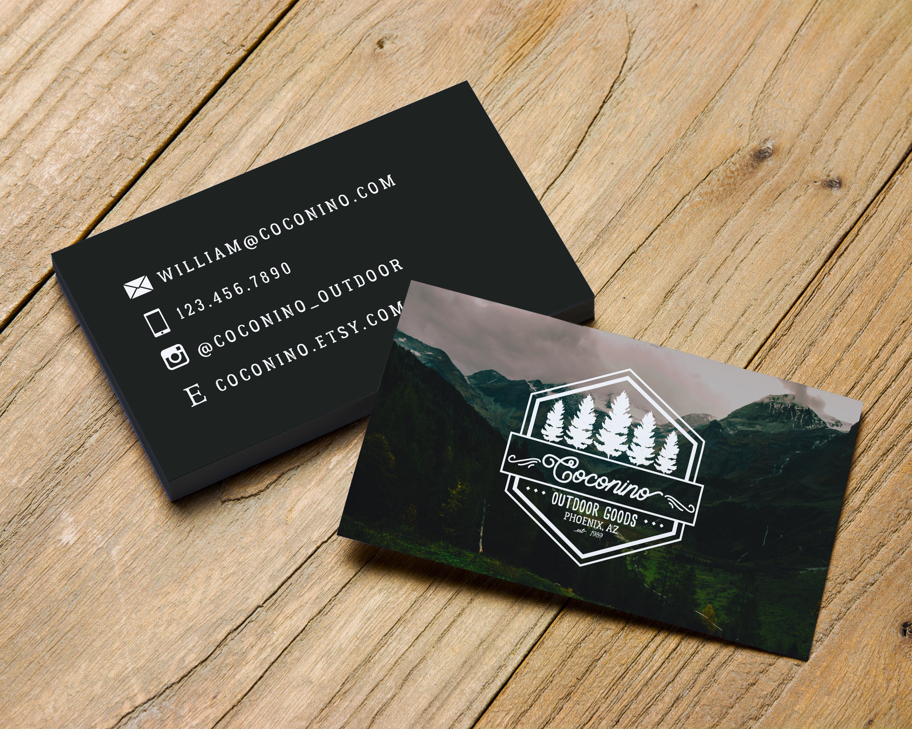 Premade Trees Outdoors Nature Business Card Template digital - Etsy