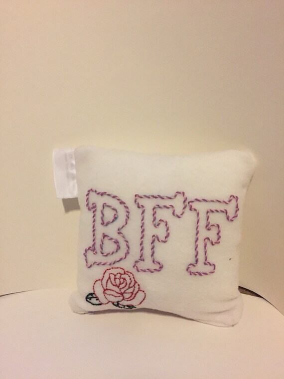 Bff Flower Pillow Best Friend Pillow Etsy