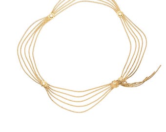 Christian DIOR Gold Plated Multi Chain Tassel Waist Belt 31  display picture 3