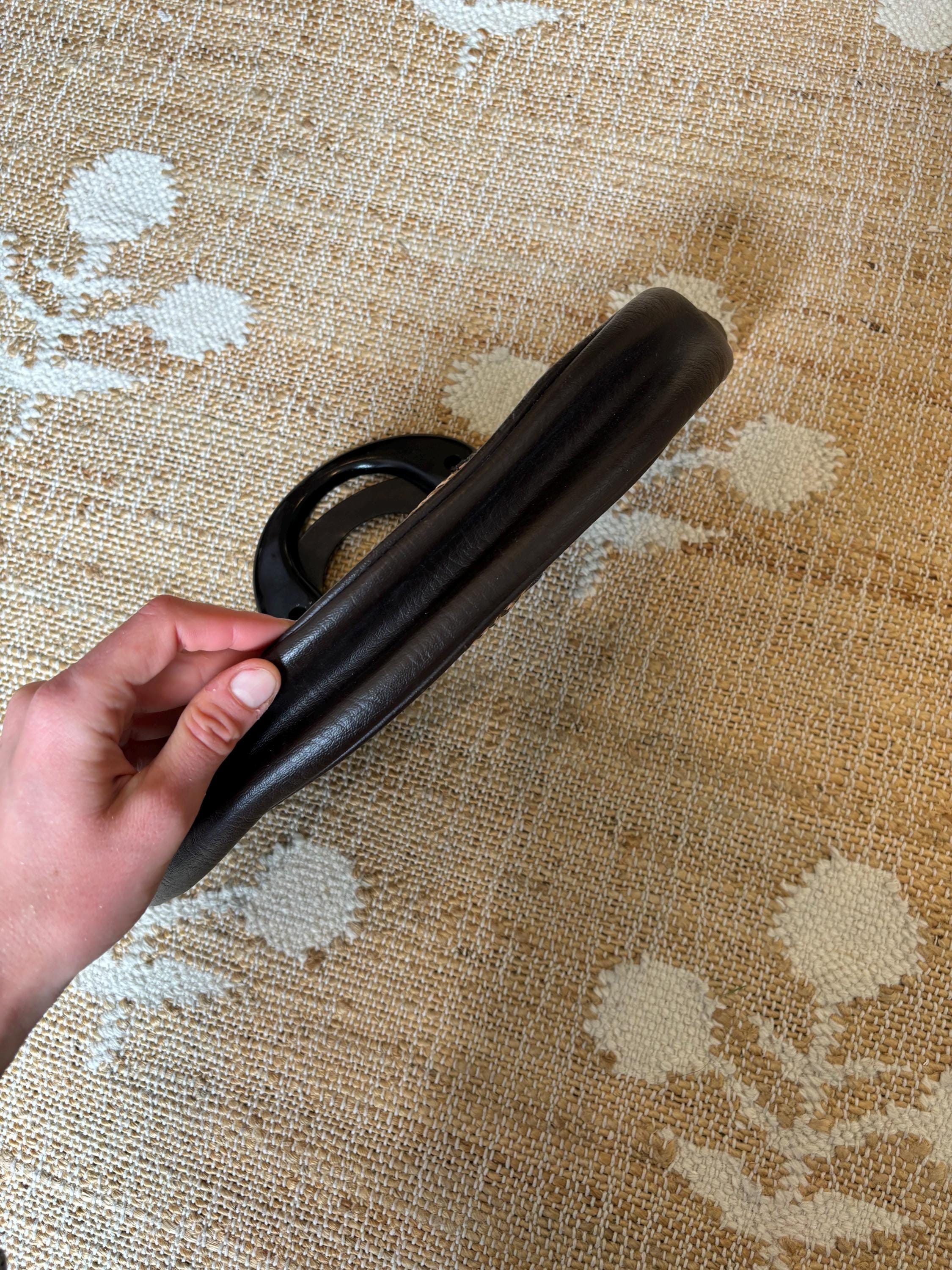 Brown Leather and Wicker Fan Purse, Fan Shape, Purse, Fan Purse, Top ...