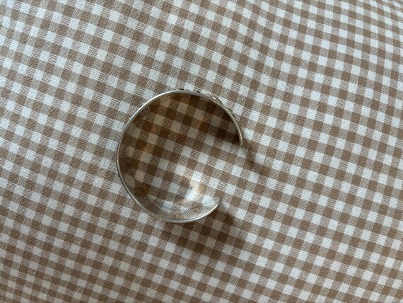 Antique Floral Repousse Bangle, Solid Silver and … - image 3