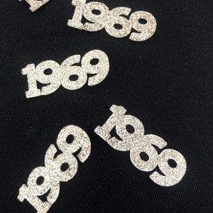 Verjaardag of jubileum Confetti "1969" Jaardecoratie Kies een kleur Unieke confetti
