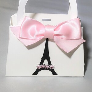 Paris Theme Party Mini Geldbörse Gastgeschenke für Geburtstage, Babypartys, Brautpartys, süßer 16 Geburtstag, rosa weißer Eiffelturm 10er Set