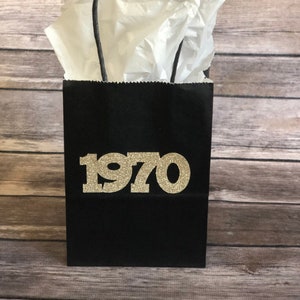 1970 Party Favor Bag for 50 Year Class Reunion, Birthday, Anniversary for Treats, Goodies, Candy, Gift Bag Set of 12