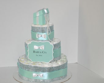 tiffany diaper cake etsy