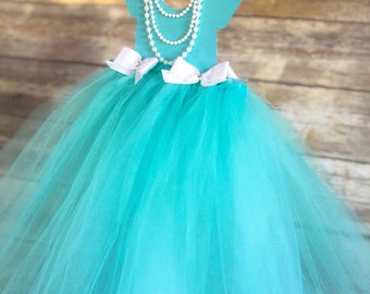 Tutu Centerpiece Robins Egg Color for Baby Showers, Bridal Showers, Sweet 16, Birthdays.  Ribbons, Pearls, Tall Centerpiece