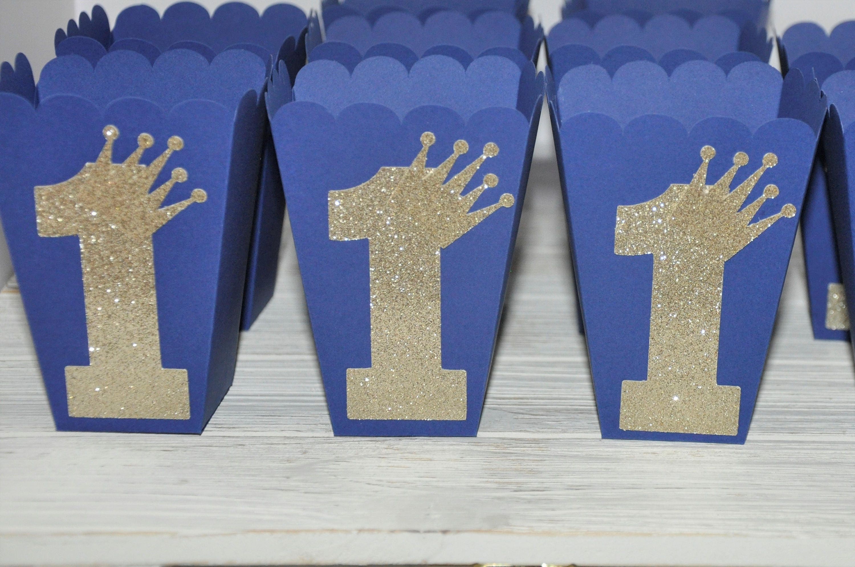 Royal Prince First Birthday Party Favor Box for Popcorn or | Etsy