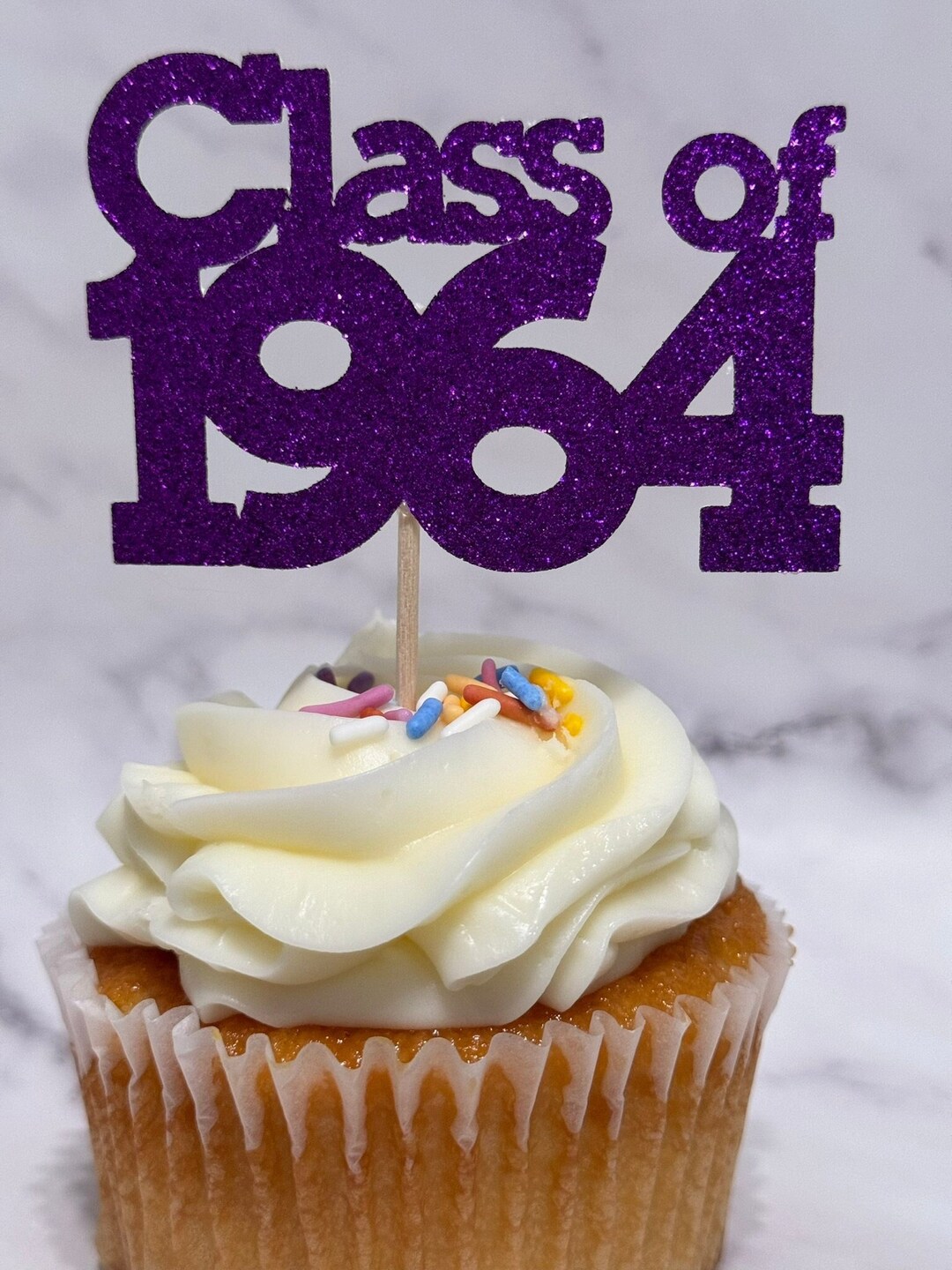 Class of 1964 Cupcake Toppers 60th Class Reunion Set of 12 Pick Your 