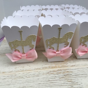 Carousel Horse Theme Favor Box for Popcorn, Candy or Treats Girl Baby ...
