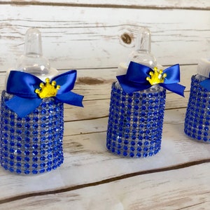 Royal Prince Baby Shower Bottle Favors With Blue Bling and - Etsy