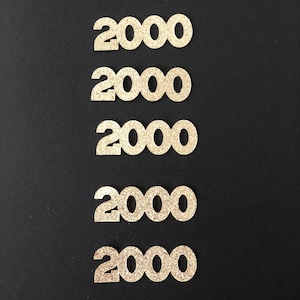 Confeti del año 2000 para el 20.° cumpleaños, la 20.° reunión de la clase o el aniversario. Decoración con confeti del año 2000
