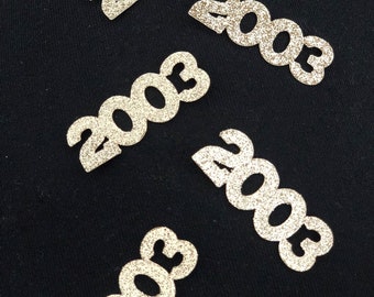 Sweet 16 Confetti "2003" Year Decor Gold Glitter 16th Birthday Party Unique Confetti Class Reunion