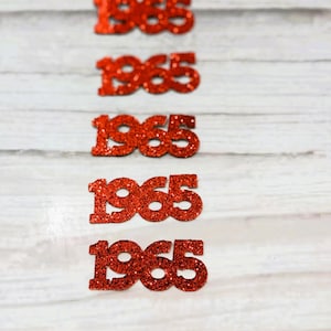 60ª Reunião de Classe, Aniversário ou Aniversário 1965 Decoração de Ano de Confete Festa Confete Mesa Scatter 2 polegadas de comprimento 1965