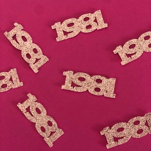 Konfetti z 1981 r. na 40. urodziny, spotkanie klasowe lub rocznicę Konfetti „1981” Dekoracja na rok The Big 40 Unikalne konfetti Konfetti na imprezę z lat 80.