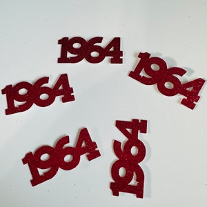Confettis réunion de la classe 60e année, nostalgie parfaite pour les réunions, décoration de l'année, décoration de table confettis de fête 5 cm de long