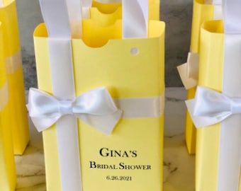 Personalized Yellow Favor Bags Bridal Shower, Baby Shower, Sweet 16 Birthdays, Engagements, Weddings Any Name Can Be Added Set of 10