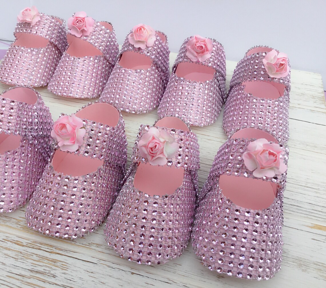 Pink Diamond Bling Baby Shoe Favor for Baby Showers Etsy