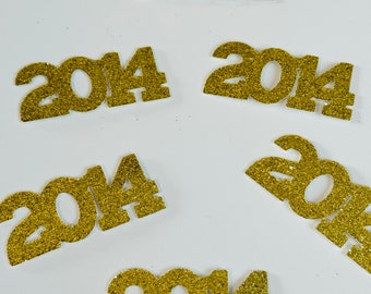 2014 Confetti Perfect Nostalgia for Class Reunions and Birthday Celebrations "2014" Year Decor Party Confetti Table Scatter 2 inches long