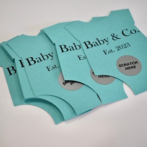 Personalized Baby and Co. Scratch Off Game for Baby Showers.  Set of 12, Personalized