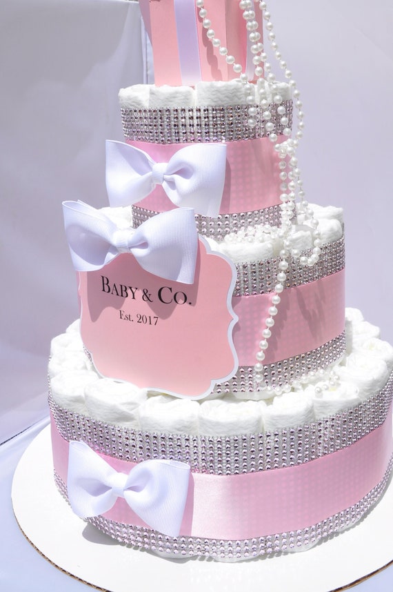 Commander votre gâteau d'anniversaire Noeud rose et perles or en ligne