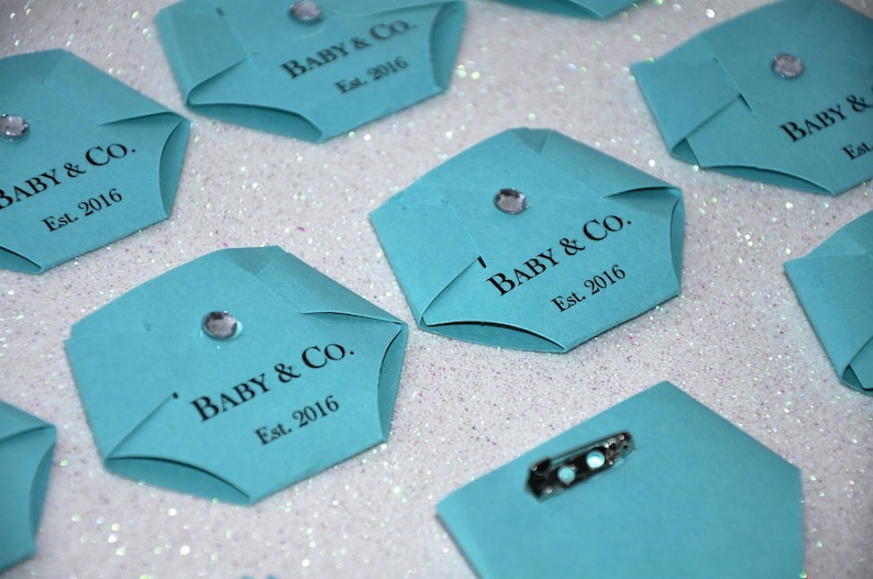 Pink Dirty Diaper Game for Baby Showers Baby /& Co Turquoise Robin Egg Blue Aqua White Set of 12