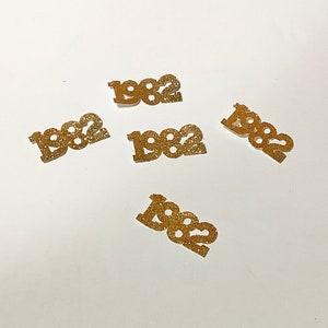 Konfetti z 1982 r. na 40. urodziny, spotkanie klasowe lub rocznicę Konfetti „1982” Dekoracja na rok The Big 40 Unikalne konfetti Konfetti na imprezę z lat 80.