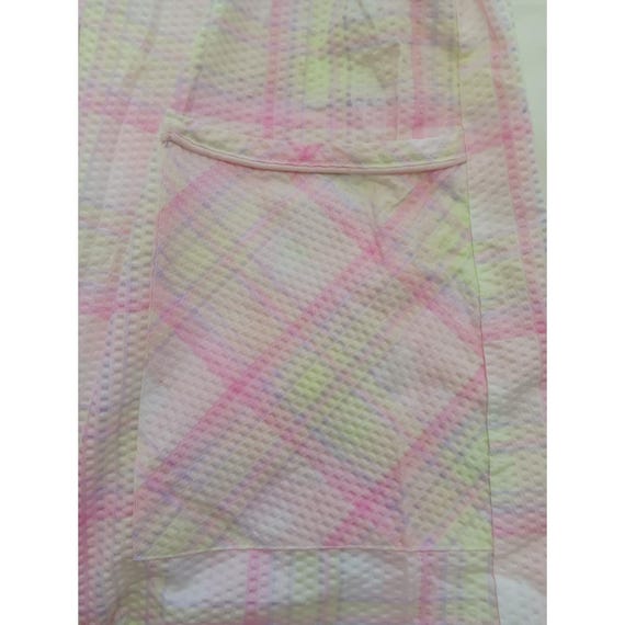 Classic Elements Pink Plaid Snap Front Duster Rob… - image 11