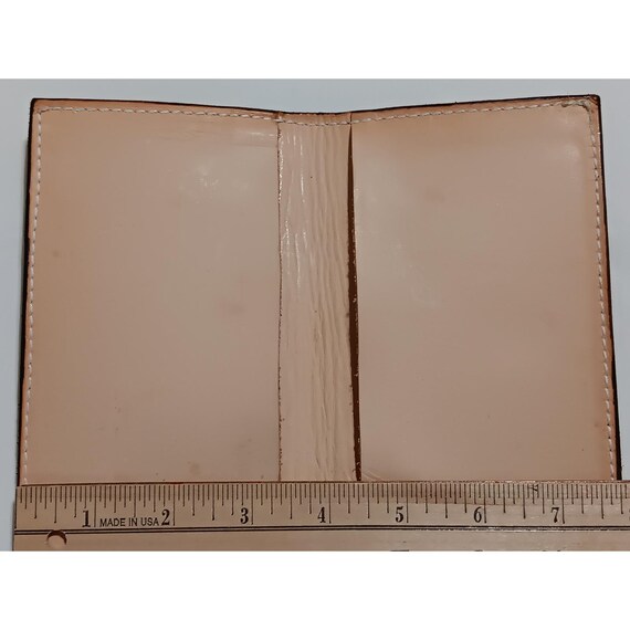 Ray Frazier Handmade Tooled Leather Basketweave Western Bifold Wallet Tan Brown View 4