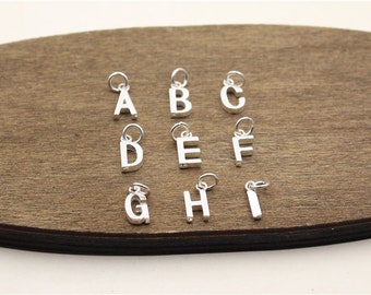 1 pc+ Sterling silver initial charm,letter charm,alphabet charm,initial pendant