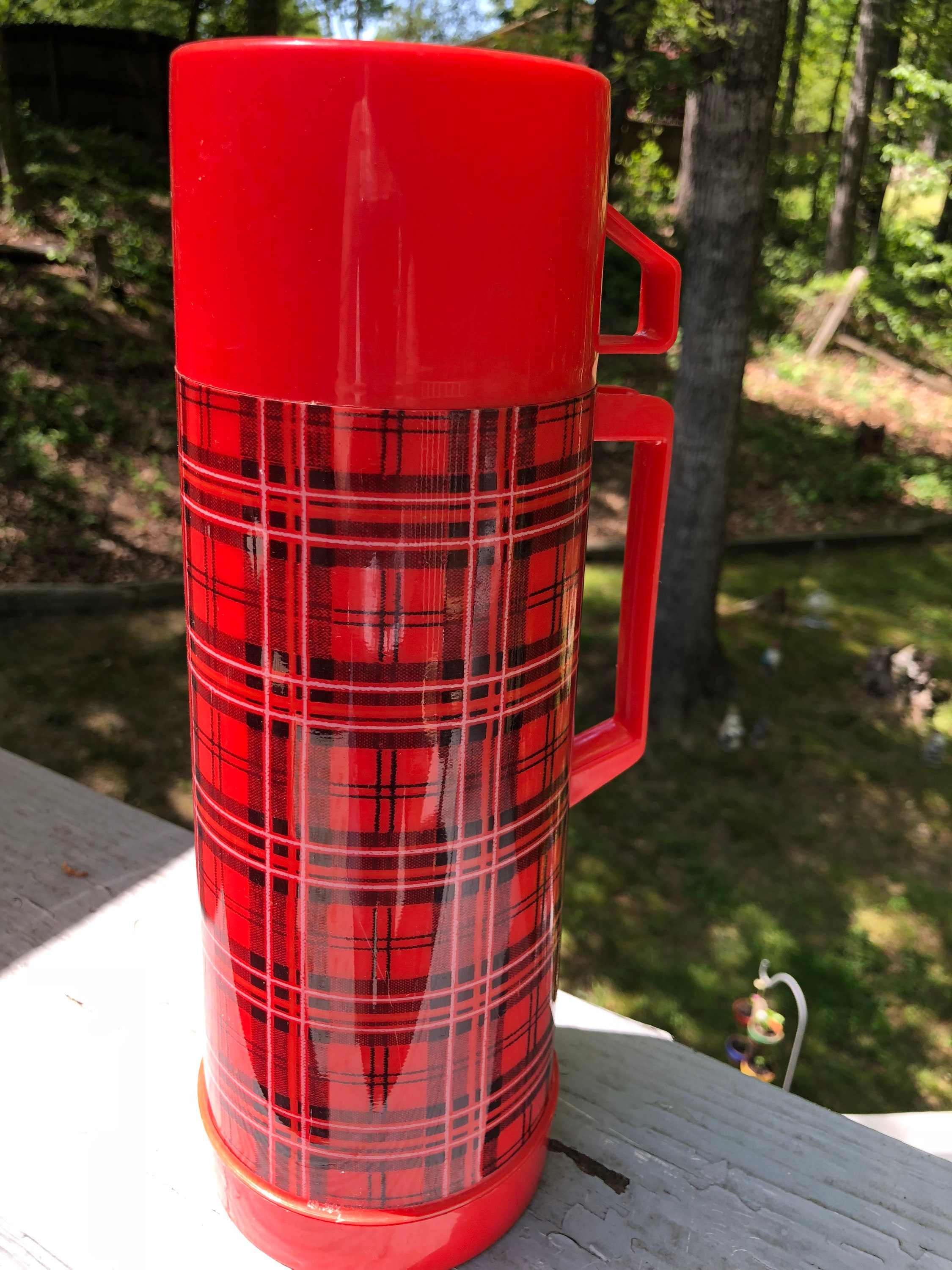 Vintage Aladdin Thermos Plaid Thermos Quart Size Etsy