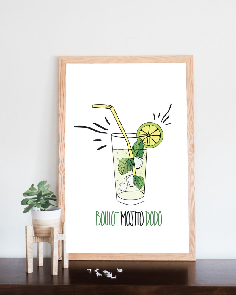 Téléchargement gratuit Images Mojito Print Poster Work Dodo Mojito Cocktail Illustration Etsy dernière salutations