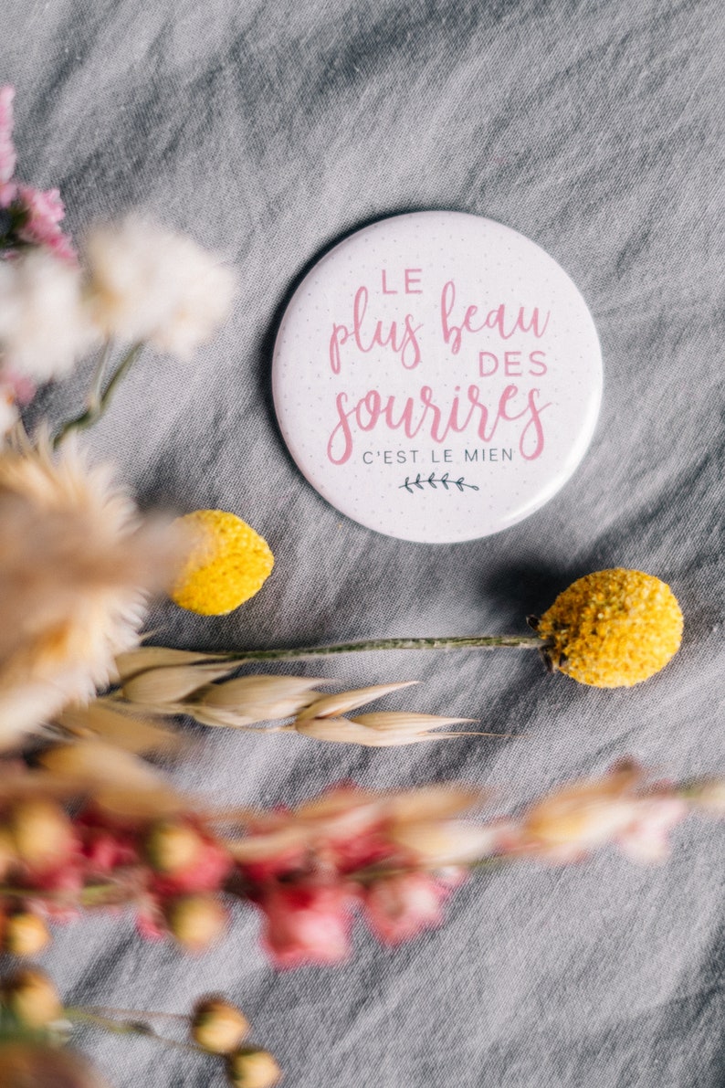 Miroir de poche citation sourire le plus beau sourire Etsy