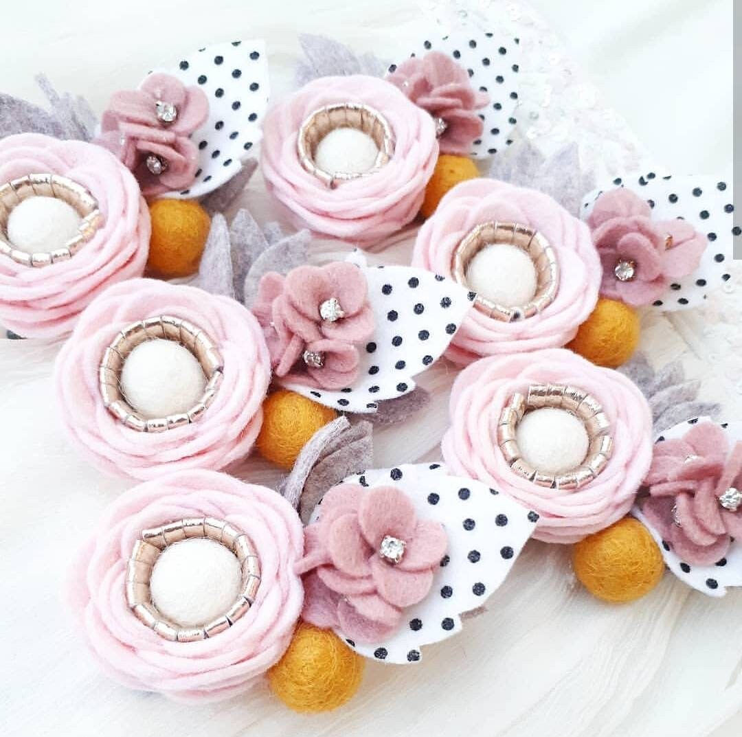 Polka Dot Felt Flower Headband/dotty Felt Flower Crown/ Headband for ...