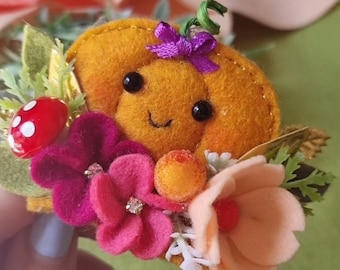 Bonita diadema con forma de calabaza o flor, bonita diadema con forma de calabaza de fieltro para bebés, niños pequeños y niñas, accesorio de regalo perfecto
