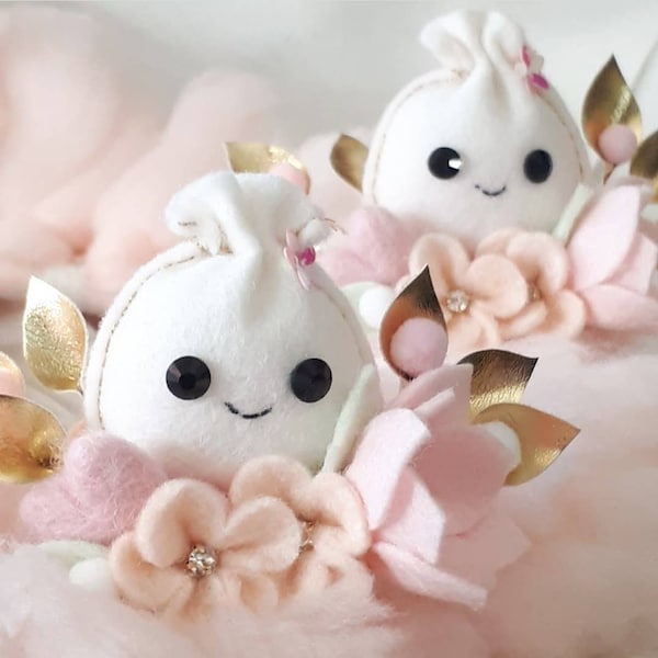 Cute Little Dumpling/ clip fleur ou bandeau/ mignon boulette feutre fleur bandeau pour bébés, tout-petits, filles/ accessoire cadeau parfait