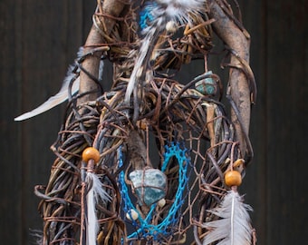Dream Catchers Crystal - Large Healing Stone Wall Art, 13 Stones Decor