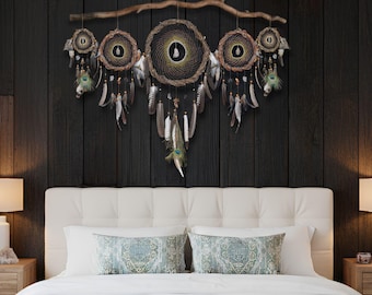 Large Dreamcatcher Set - Custom 15 Crystals & Willow Branch