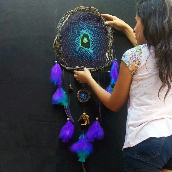dream catcher with crystals,dream catcher wall hanging, crystal dream catcher, natural dream catcher, native dream catcher
