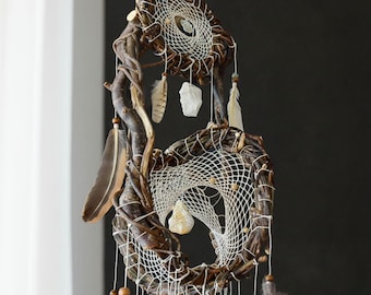13 Crystal 3D Dreamcatcher: Handmade Willow Boho Decor