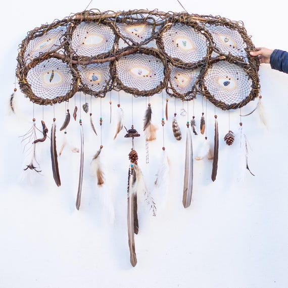 Oversized Crystal Dreamcatcher Wall Hanging – Boho Meditation Decor