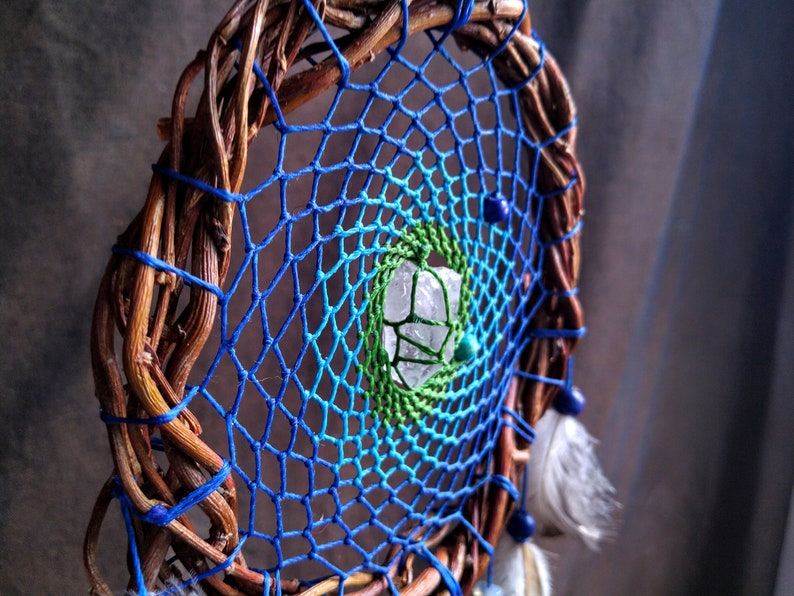 Dream Catcher Hanging Stone Clear Quartz Dream Catchers Etsy