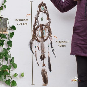 7 by 27-inch double 3D dream catcher to hang over bed