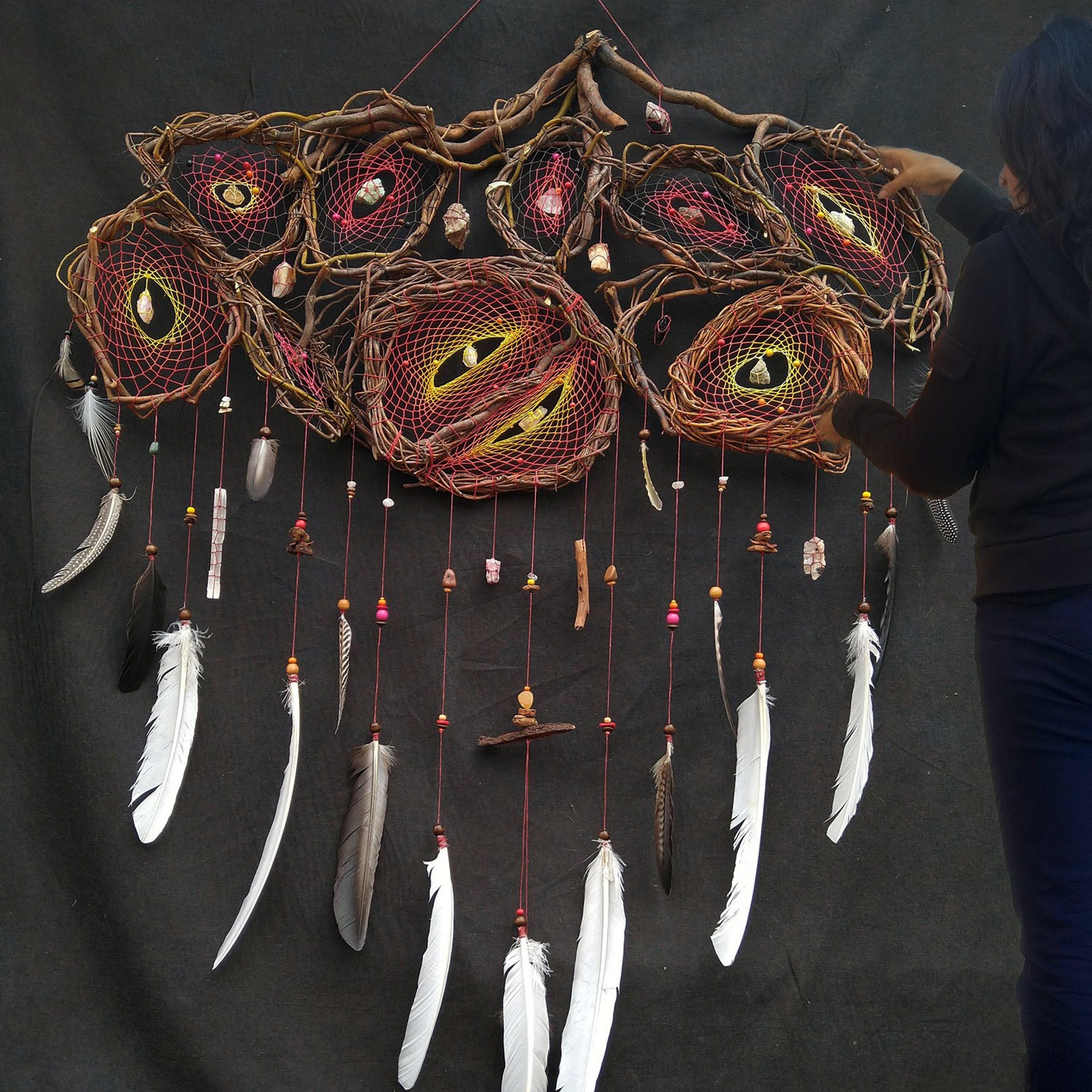 Giant Dream Catcher set of 10 43 inch Width Healing art Etsy