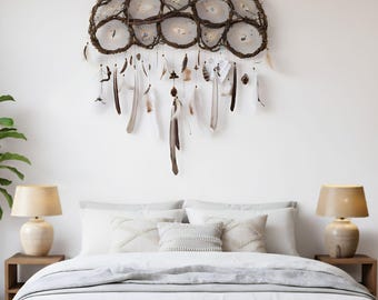 Large Crystal Dreamcatcher – Handmade Willow Wood Wall Art