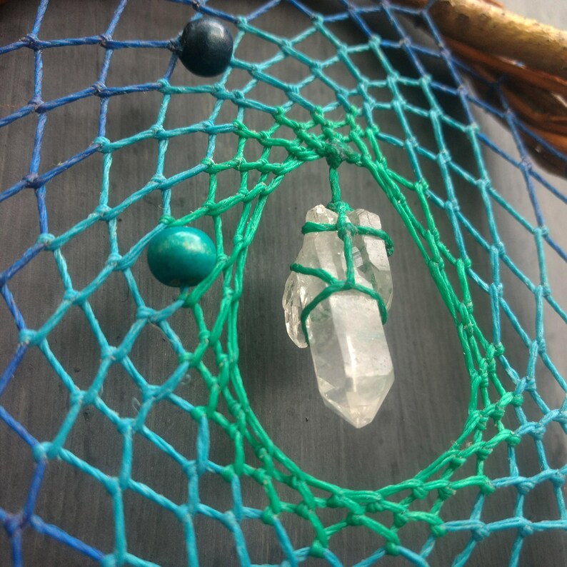 Dream Catcher Hanging Stone Clear Quartz Dream Catchers Etsy