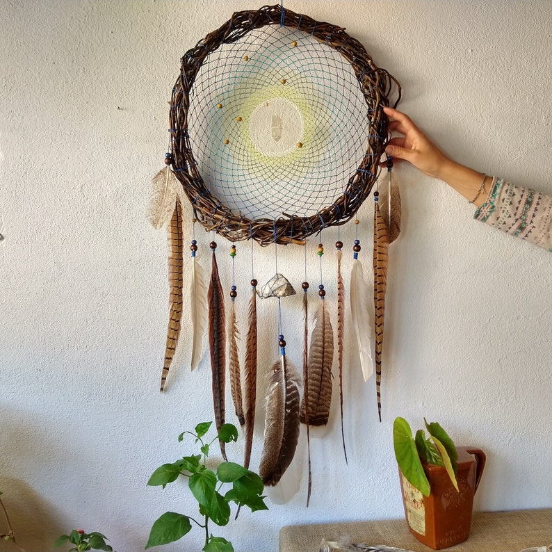 dream catcher with stones wall decoration